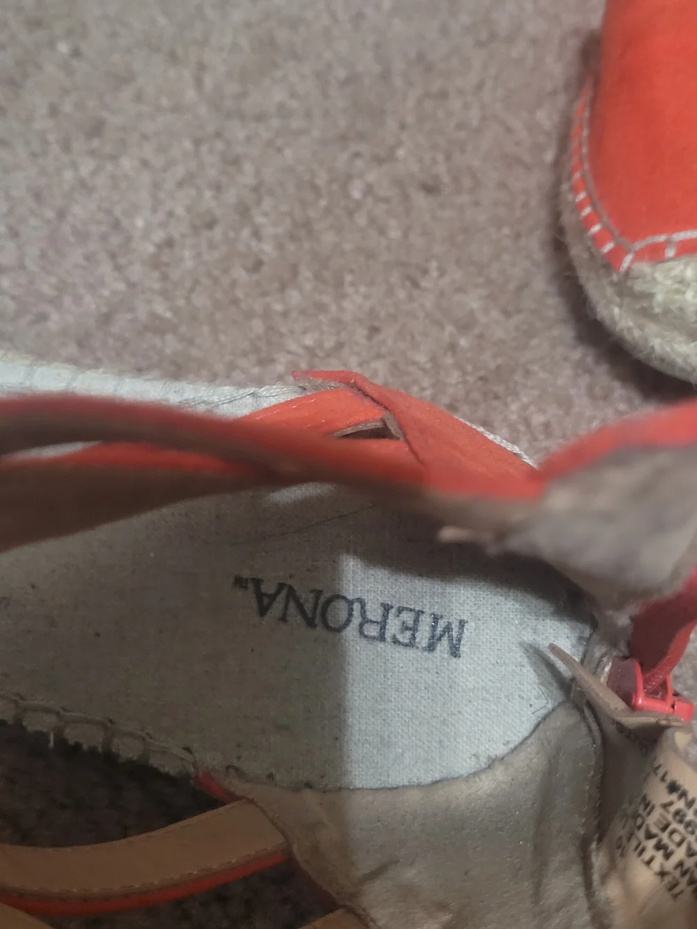 Merona Coral-Orange Lace-Up Espadrille Wedges